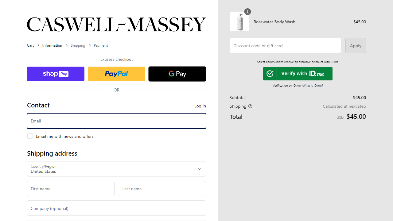 Caswell-Massey apply coupon code